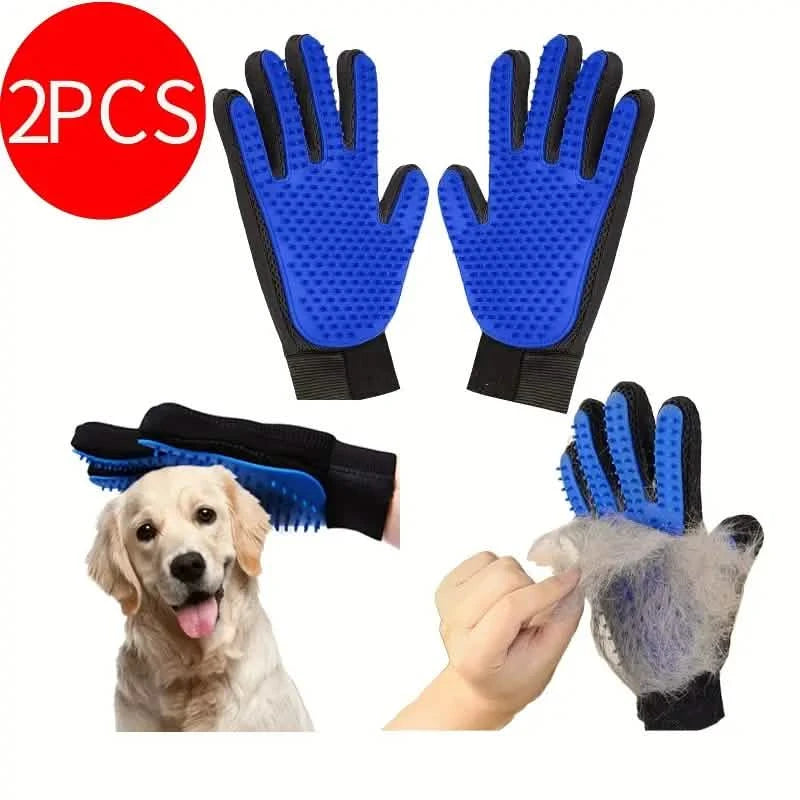 2-in-1 Pet Grooming Gloves Brushes For Dogs And Cat Pet Supplies - DailySale