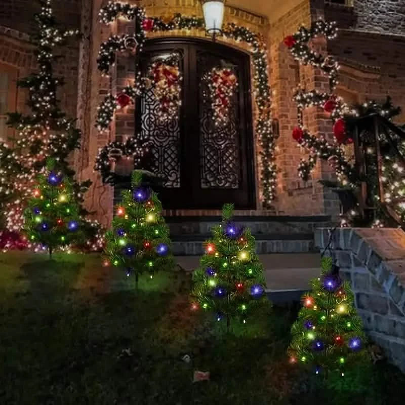2-in-1 Solar Christmas Tree Lawn Light Holiday Decor & Apparel - DailySale