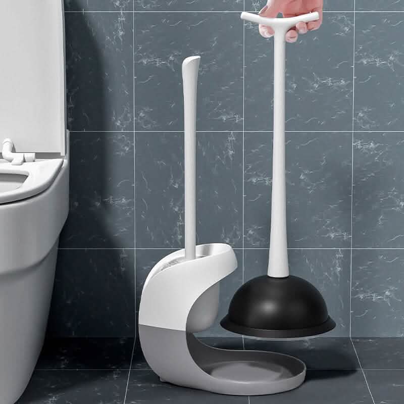 2-in-1 Toilet Plunger and Brush Combo Set with Ventilated Holder Bath - DailySale