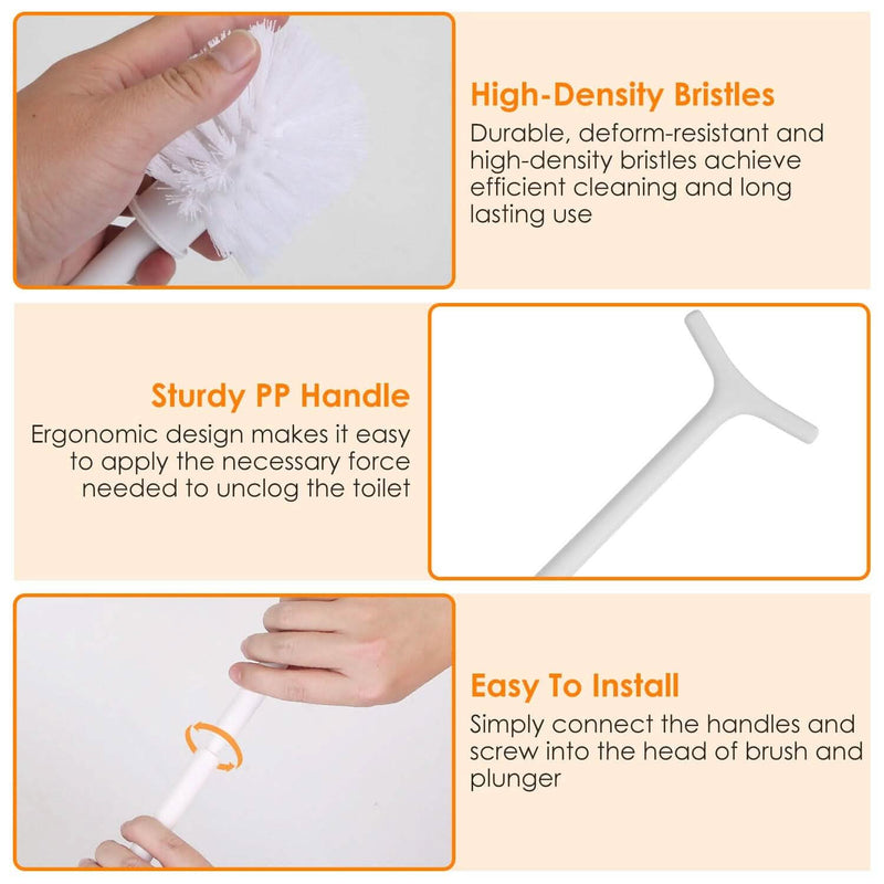 2-in-1 Toilet Plunger and Brush Combo Set with Ventilated Holder Bath - DailySale