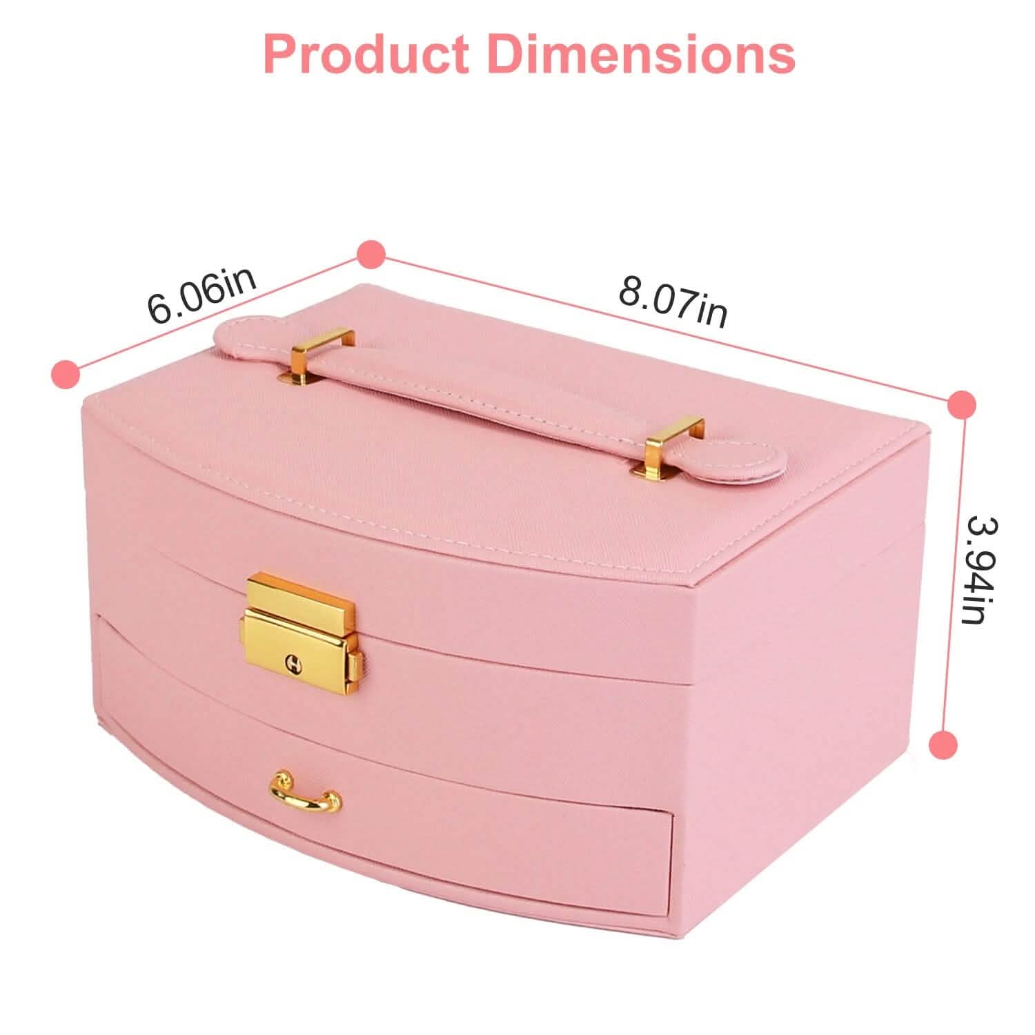 2-Layer Lockable Leather Jewelry Box Closet & Storage - DailySale