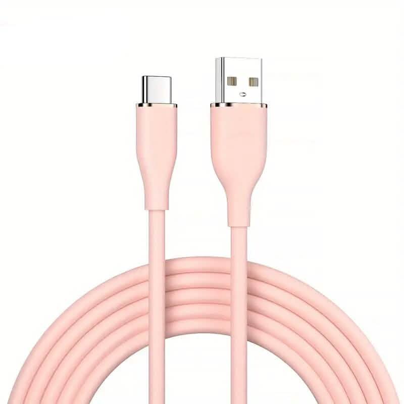 2-Pack: 3Ft. USB to Type-C Data Cable Fast Charger Mobile Accessories Pink - DailySale