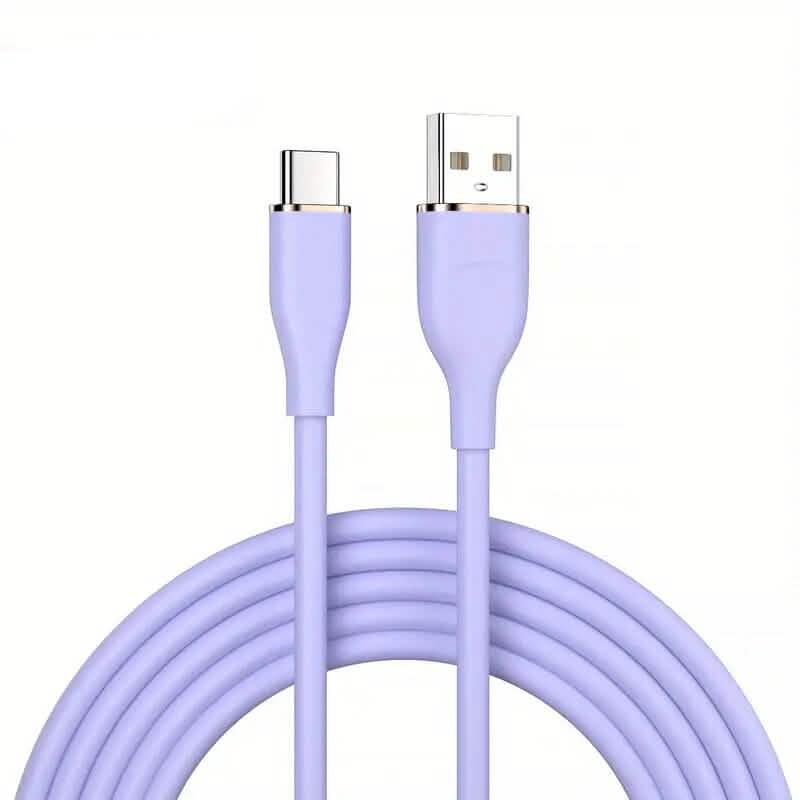 2-Pack: 3Ft. USB to Type-C Data Cable Fast Charger Mobile Accessories Purple - DailySale