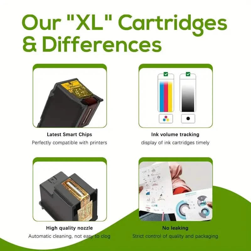 2-Pack: 63XL Ink Cartridges Black & Tri-Color Replacement for HP 63 Ink Computer Accessories - DailySale