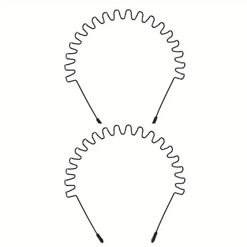 2-Pack: Black Wavy Metal Headband Headbands & Hair Accessories - DailySale