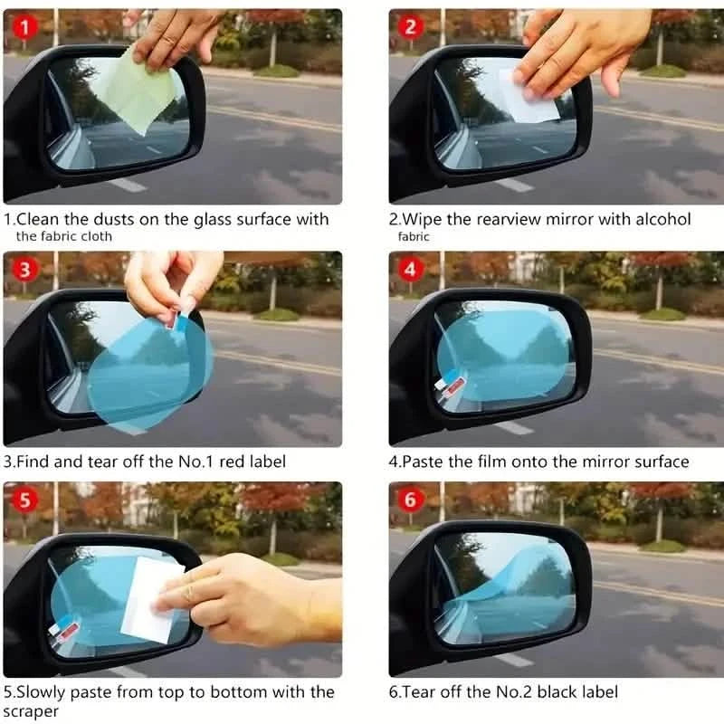 2-Pack: Car Waterproof Transparent Film Rearview Mirror Protection Automotive - DailySale