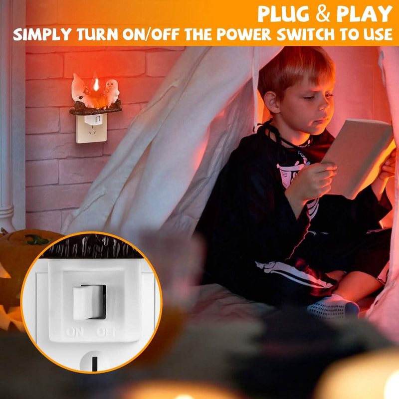 2-Pack: Ghost Campfire Flickering Flame Night Holiday Decor & Apparel - DailySale