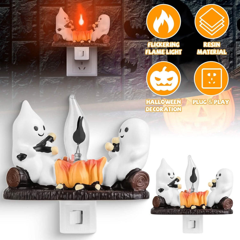 2-Pack: Ghost Campfire Flickering Flame Night Holiday Decor & Apparel - DailySale