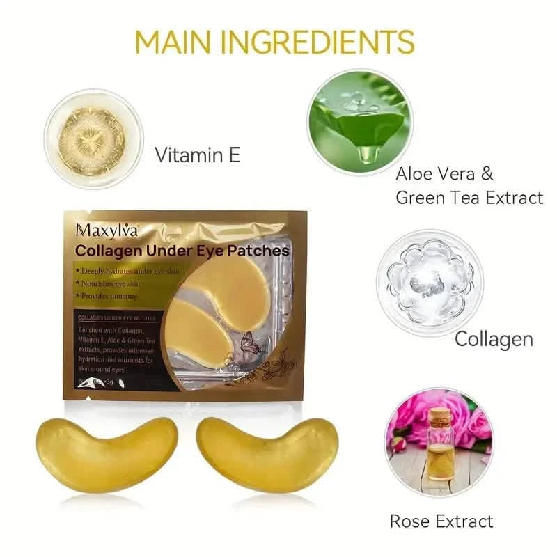 2-Pack: Hydrating Eye Care Under Eye Crystal Mask Golden Under Eye Patches For Women and Men Beauty & Personal Care - DailySale