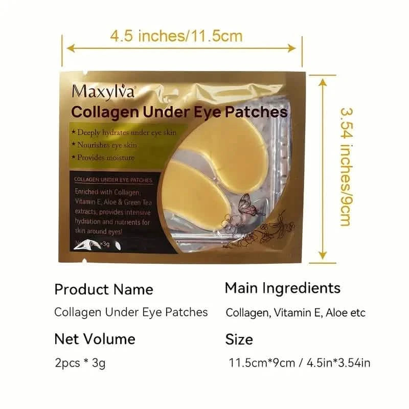 2-Pack: Hydrating Eye Care Under Eye Crystal Mask Golden Under Eye Patches For Women and Men Beauty & Personal Care - DailySale
