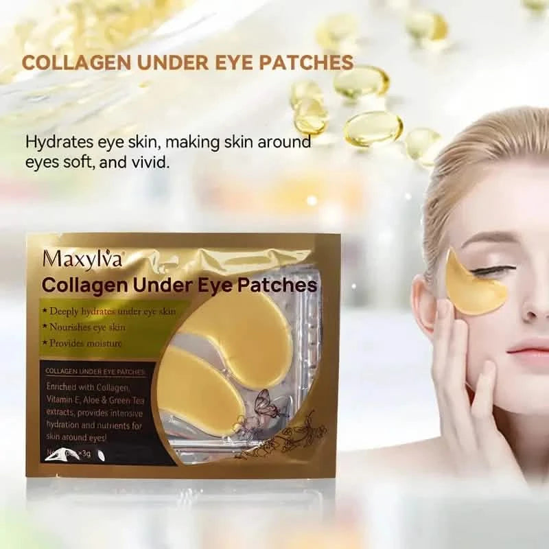 2-Pack: Hydrating Eye Care Under Eye Crystal Mask Golden Under Eye Patches For Women and Men Beauty & Personal Care - DailySale