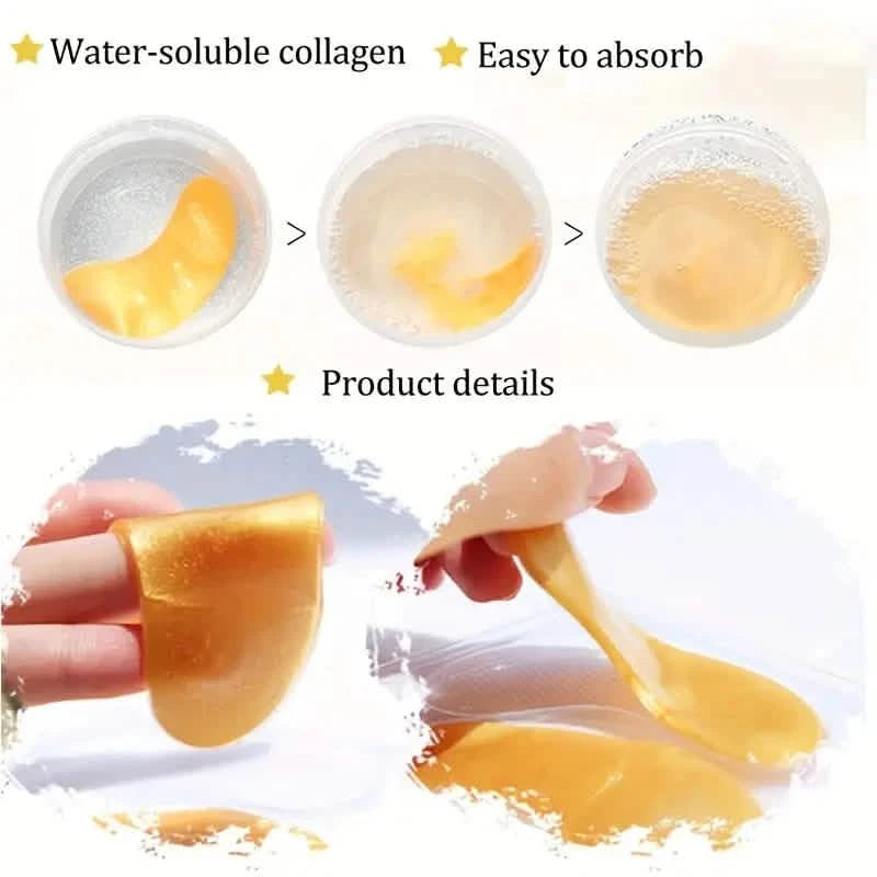 2-Pack: Hydrating Eye Care Under Eye Crystal Mask Golden Under Eye Patches For Women and Men Beauty & Personal Care - DailySale