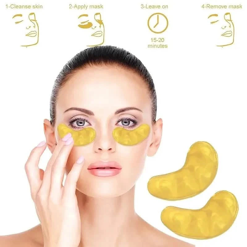 2-Pack: Hydrating Eye Care Under Eye Crystal Mask Golden Under Eye Patches For Women and Men Beauty & Personal Care - DailySale