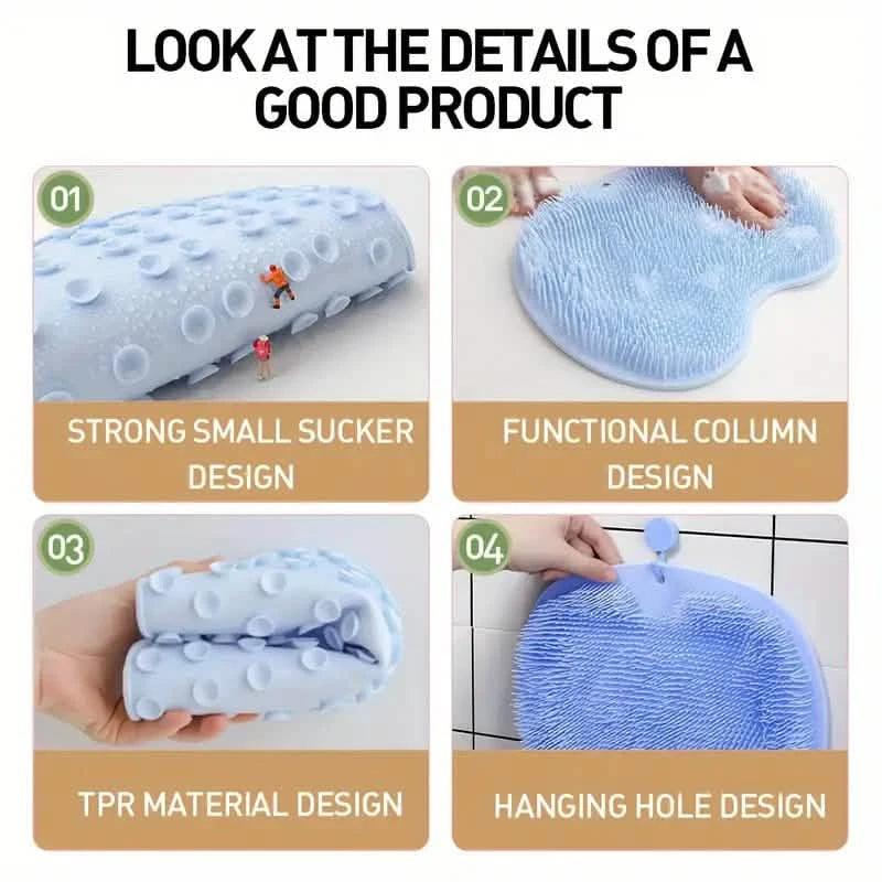 2-Pack: Non-Slip Foot & Back Scrubber with Exfoliating Cushion Bath - DailySale
