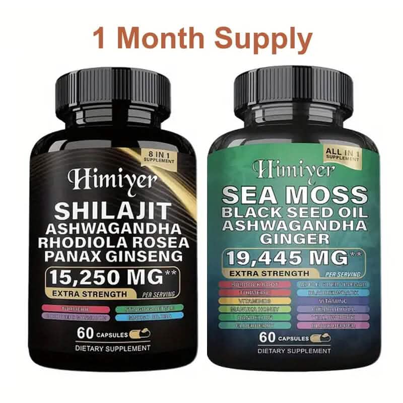 2-Pack: Shilajit + Sea Moss High Potency Vitality Combo Wellness - DailySale
