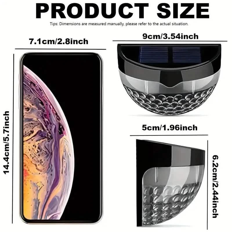 2-Pack: Solar Fence Deck and Wall Lights Outdoor Lighting - DailySale