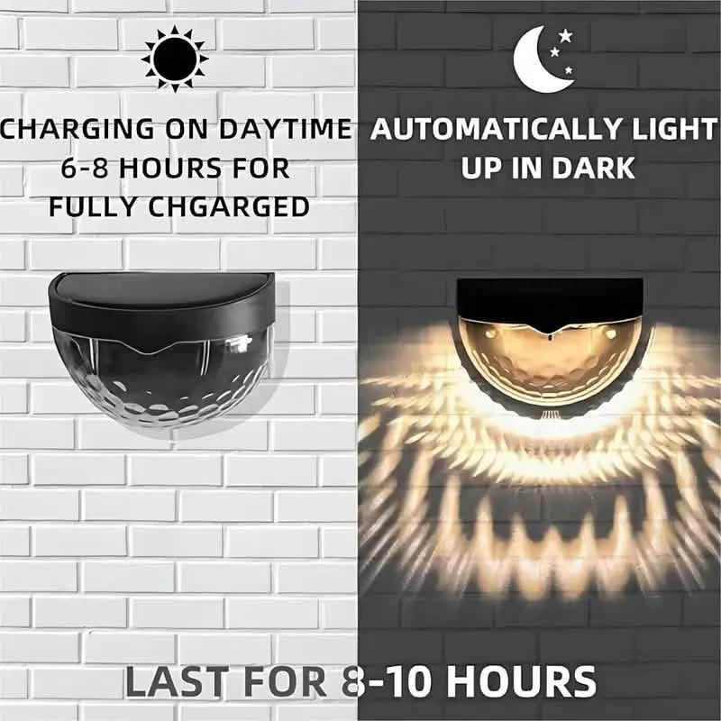 2-Pack: Solar Fence Deck and Wall Lights Outdoor Lighting - DailySale