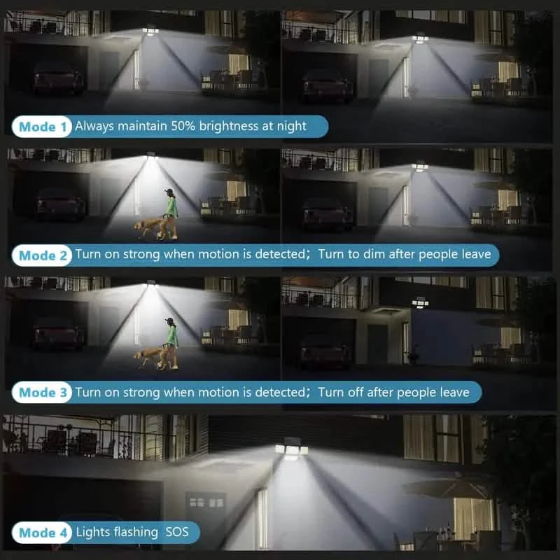 2-Pack: Super Bright Solar Motion Sensor Outdoor Light with Remote Outdoor Lighting - DailySale