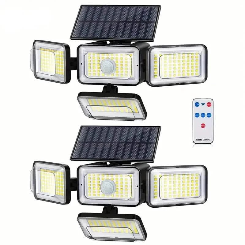 2-Pack: Super Bright Solar Motion Sensor Outdoor Light with Remote Outdoor Lighting - DailySale