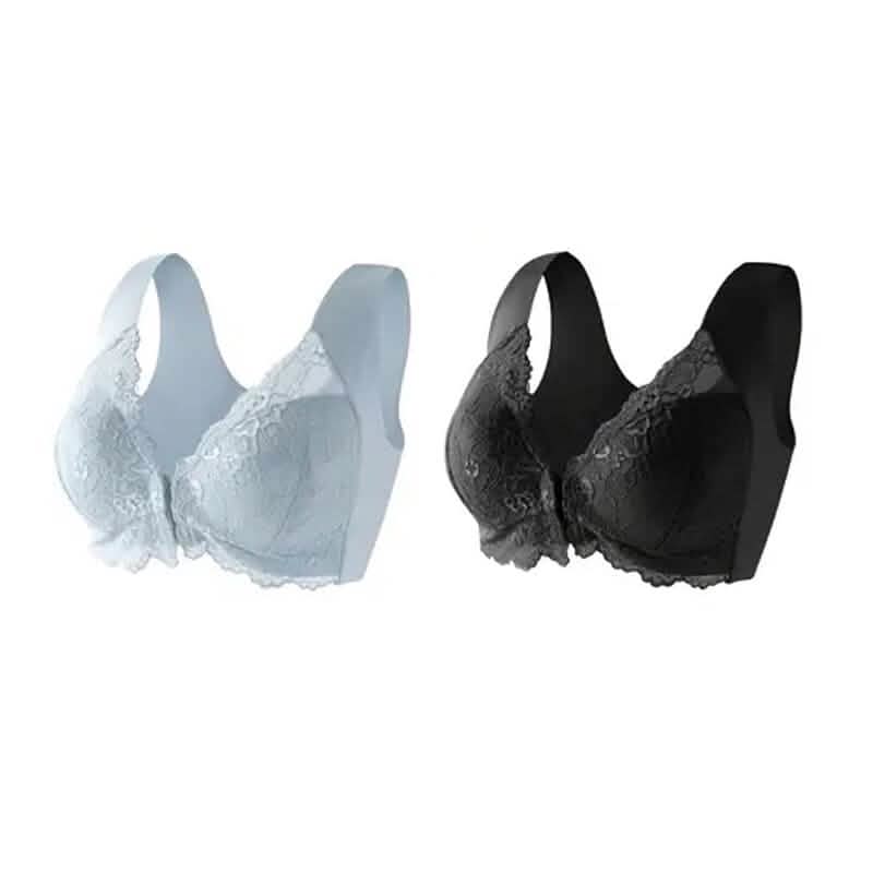 2-Pack: Women's Front Closure Bras Women's Swimwear & Lingerie Black/Gray S - DailySale