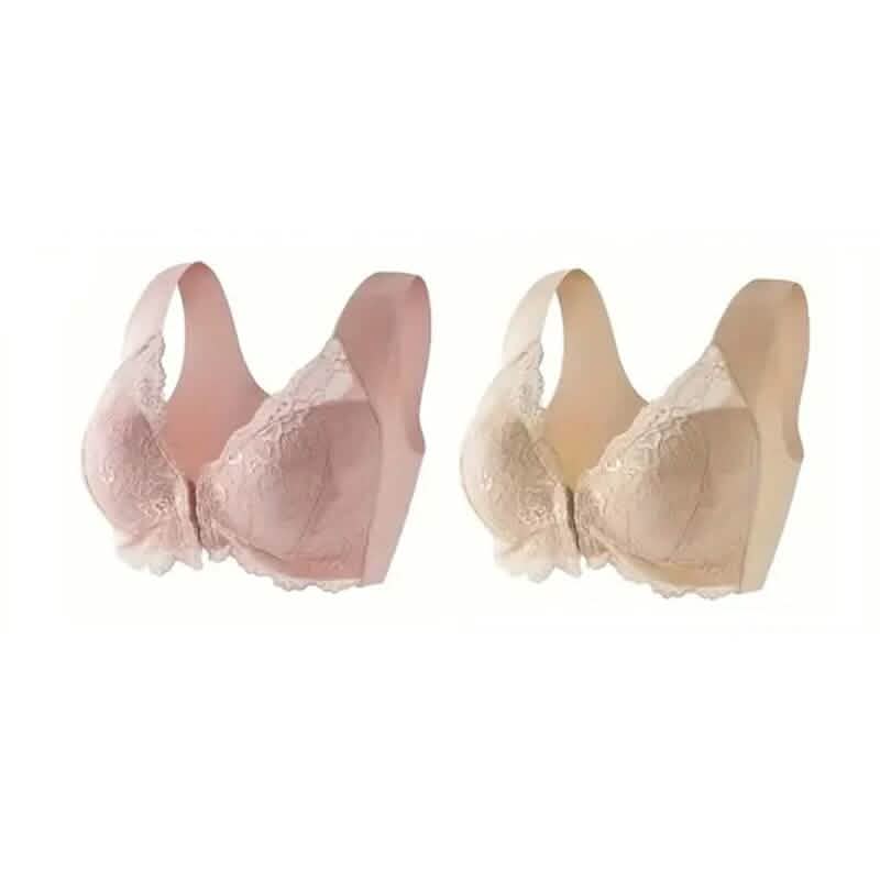 2-Pack: Women's Front Closure Bras Women's Swimwear & Lingerie Skin Tone/Pink S - DailySale