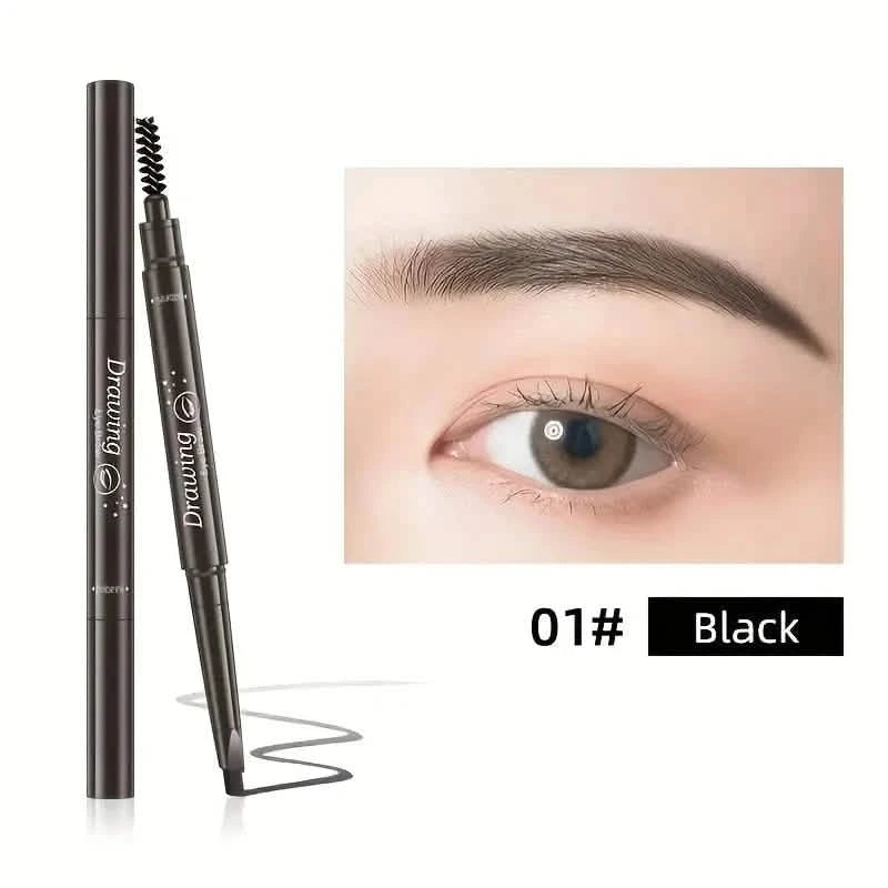 2-Pack:Natural Makeup Double Heads Automatic Eyebrow Pencil Waterproof Long-lasting Beauty & Personal Care Black - DailySale