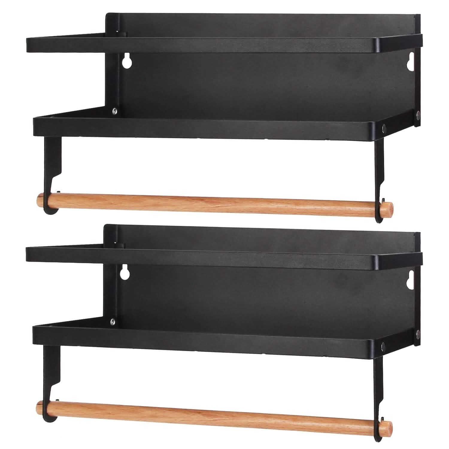 2-Piece: Magnetic Spice Racks for Refrigerator with Paper Towel Holder Kitchen Storage - DailySale
