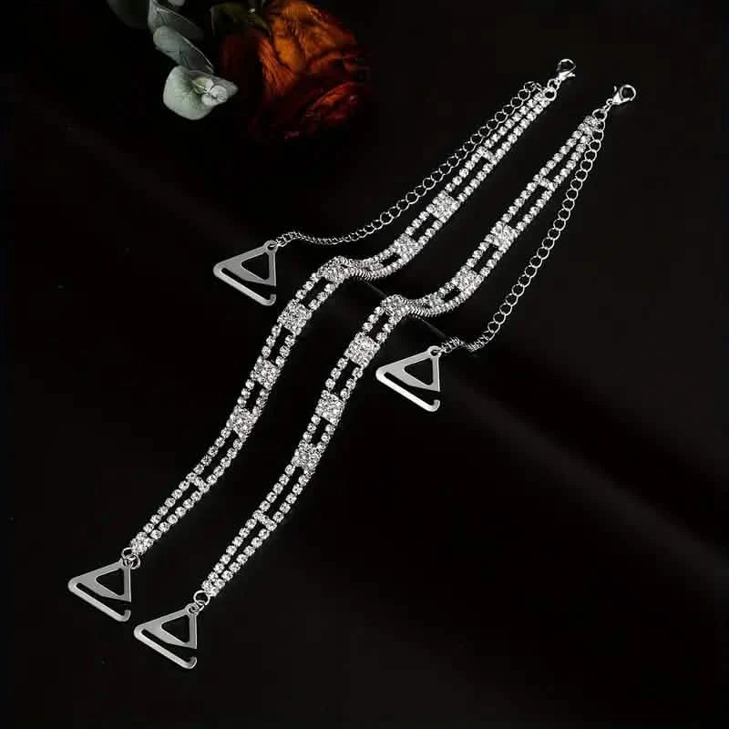 2-Piece Set: Elegant & Sexy Rhinestone Bra Straps Women's Shoes & Accessories - DailySale