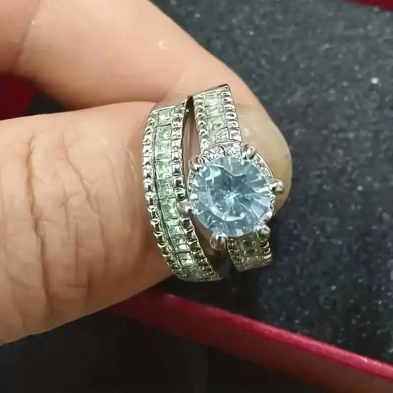 2-Piece Set: Elegant Square Cubic Zirconia Rings Rings - DailySale