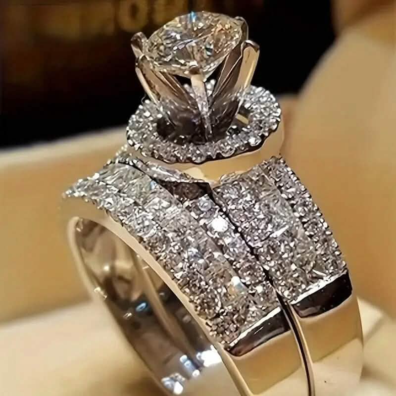 2-Piece Set: Elegant Square Cubic Zirconia Rings Rings - DailySale