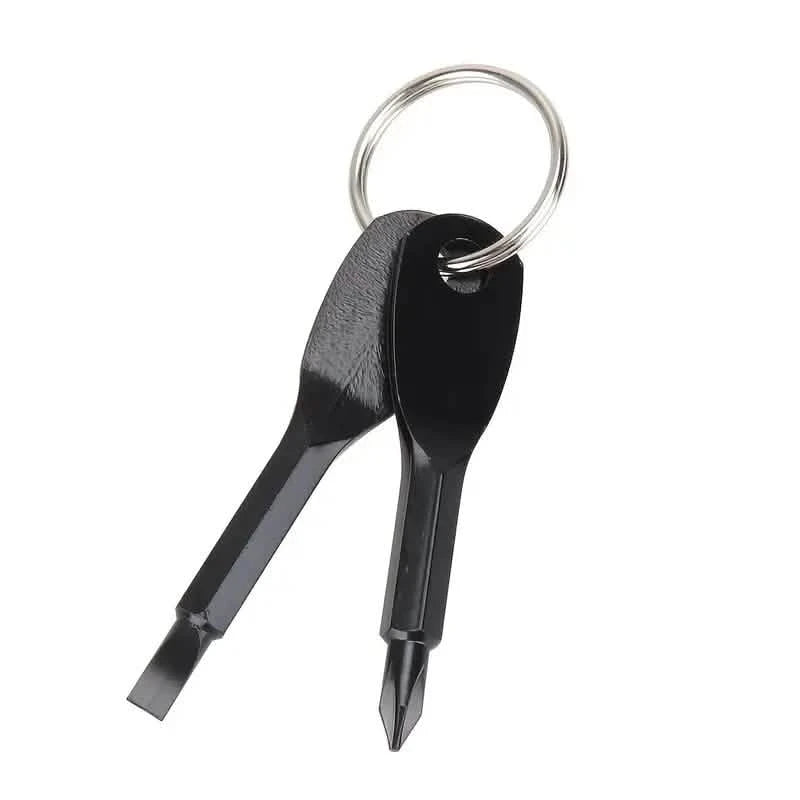 2-Piece Set: Portable Mini Screwdriver Key Ring Everything Else Black - DailySale