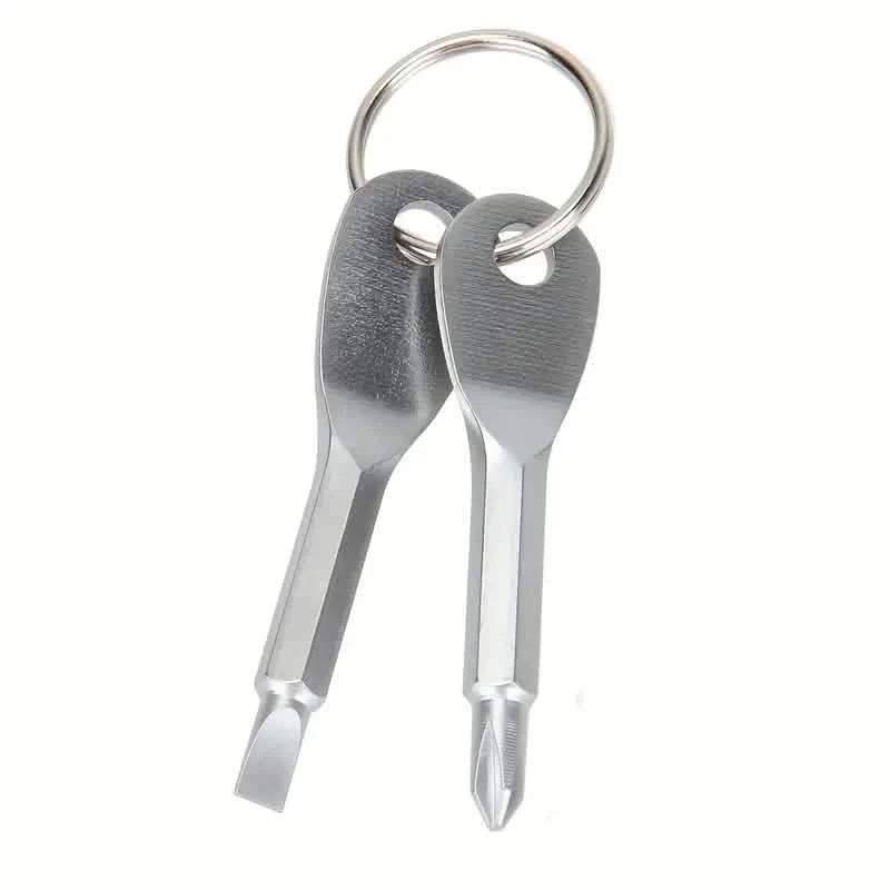 2-Piece Set: Portable Mini Screwdriver Key Ring Everything Else Silver - DailySale