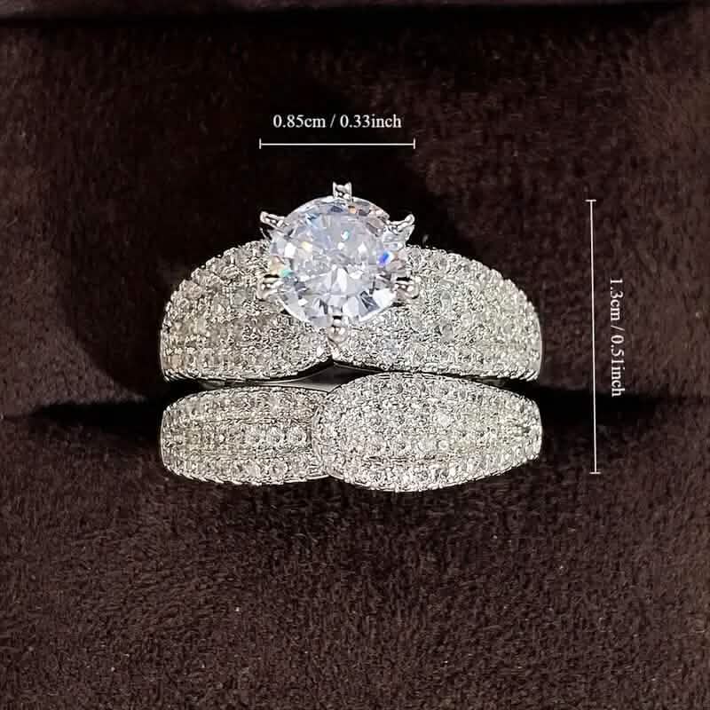 2-Piece Set: Sterling Silver Bridal Ring Rings - DailySale