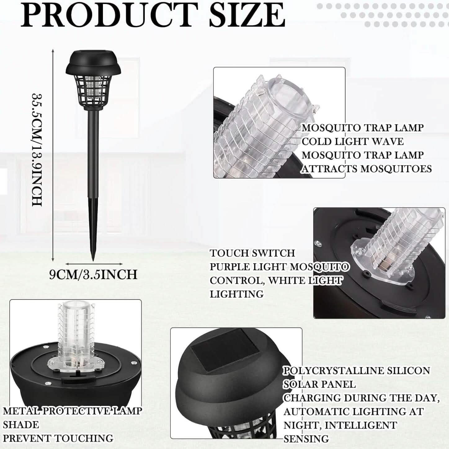 2-Piece: Solar Waterproof Outdoor Bug and Mosquito Zapper Pest Control - DailySale