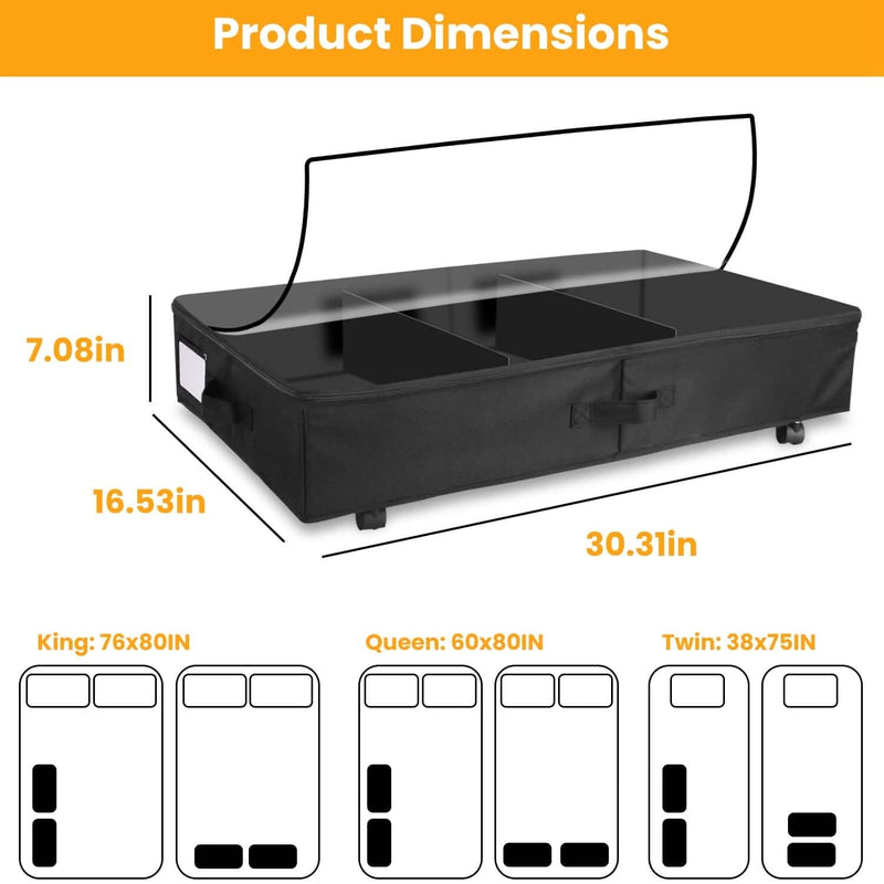 2-Piece: Under Bed Storage Container Closet & Storage - DailySale