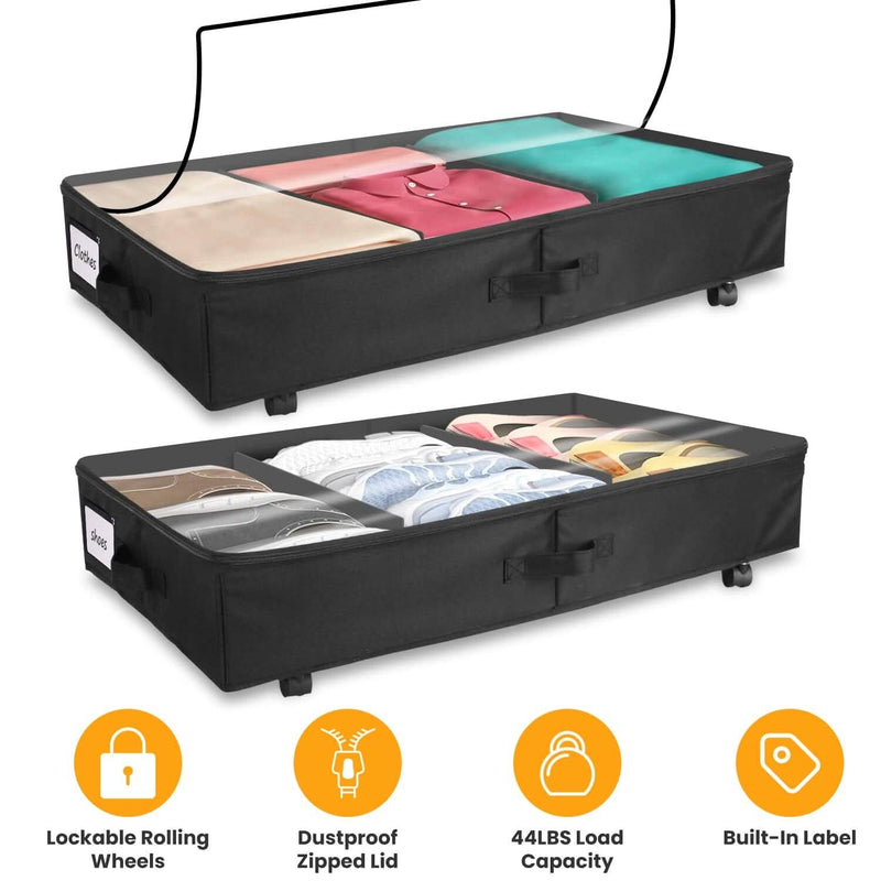 2-Piece: Under Bed Storage Container Closet & Storage - DailySale