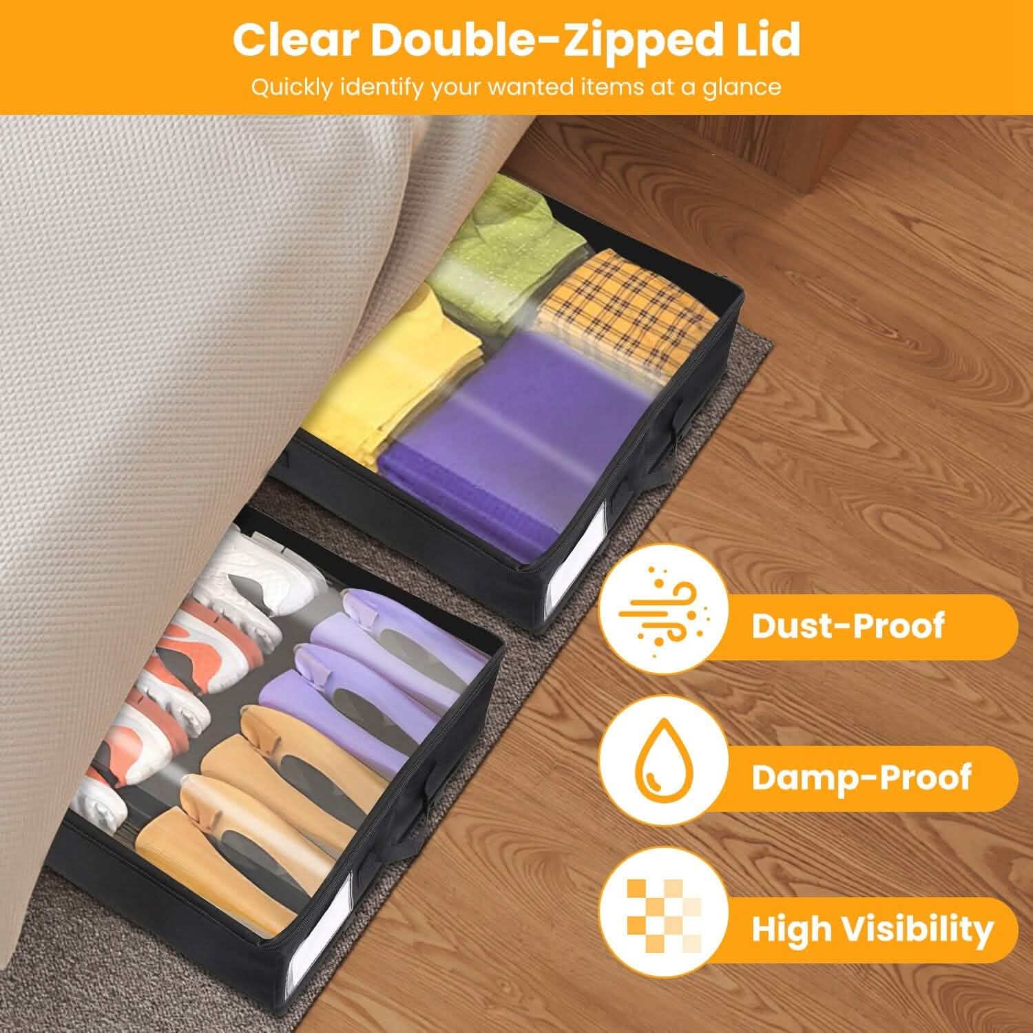 2-Piece: Under Bed Storage Container Closet & Storage - DailySale