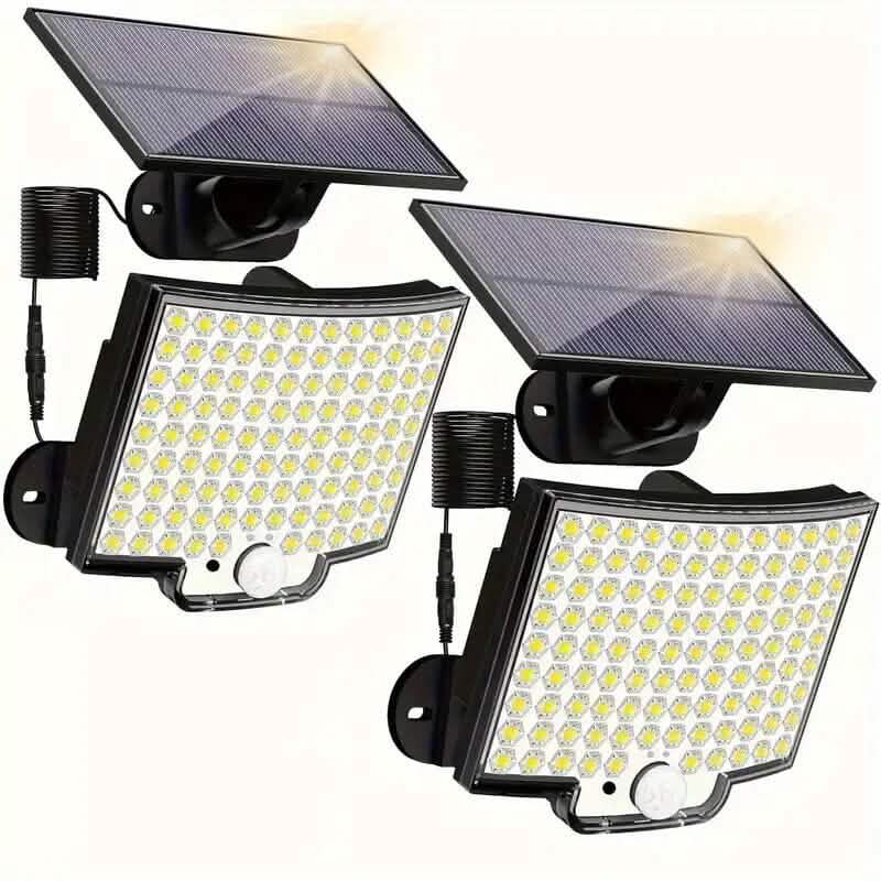 2-Pieces: 106 LED Solar Security Outdooor Lights Outdoor Lighting - DailySale