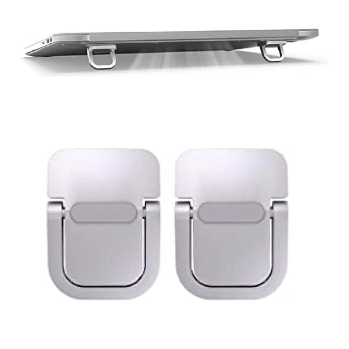 2-Pieces: Adjustable Invisible Notebook Computer Support Bracket Computer Accessories Silver - DailySale