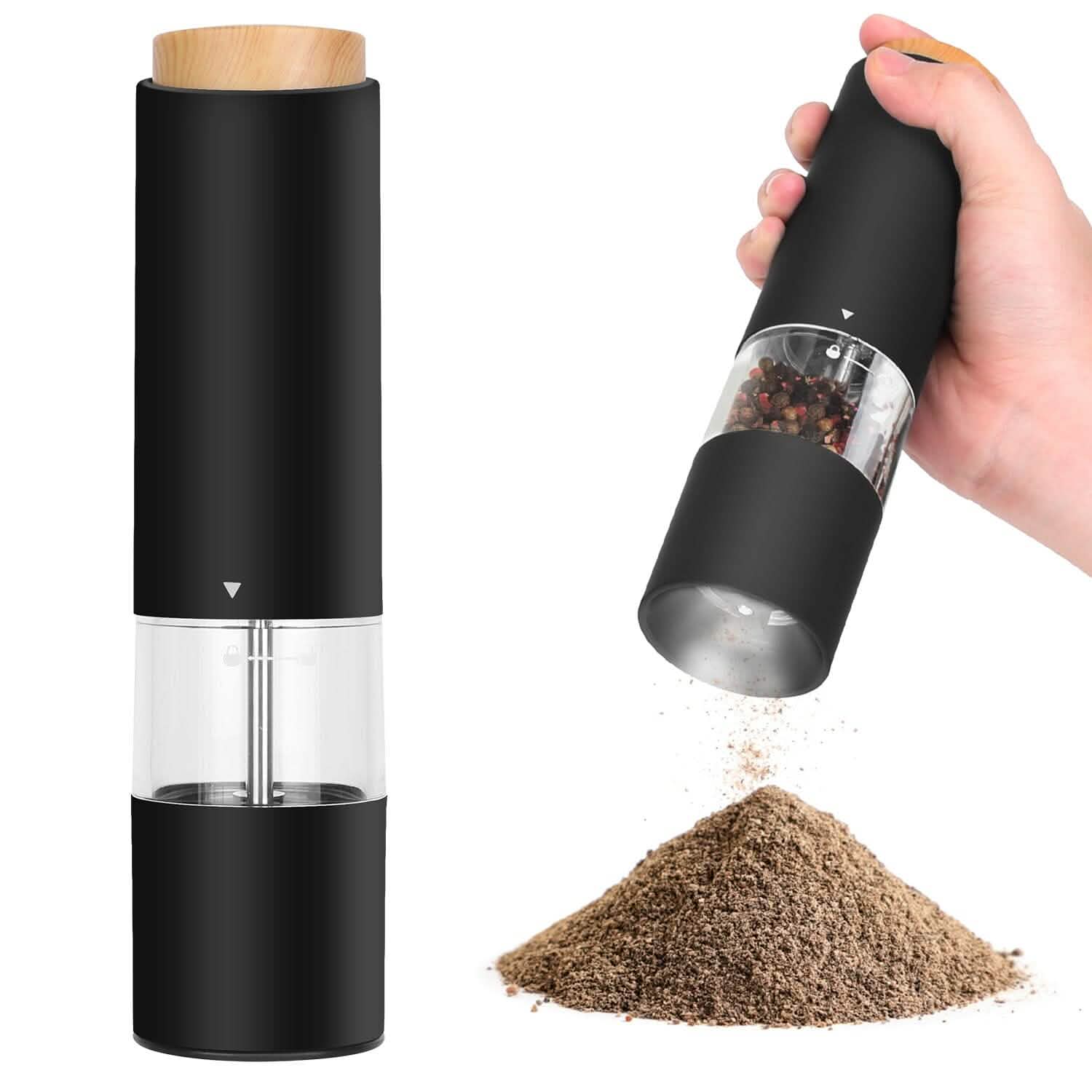 2-Pieces: Electric Salt and Pepper Grinder Battery Powered with Adjustable Coarseness Kitchen Tools & Gadgets - DailySale