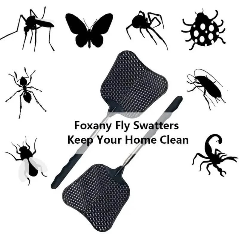 2-Pieces: Heavy Duty Telescopic Fly Swatter Set Pest Control - DailySale