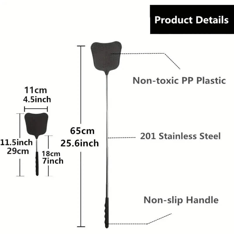 2-Pieces: Heavy Duty Telescopic Fly Swatter Set Pest Control - DailySale