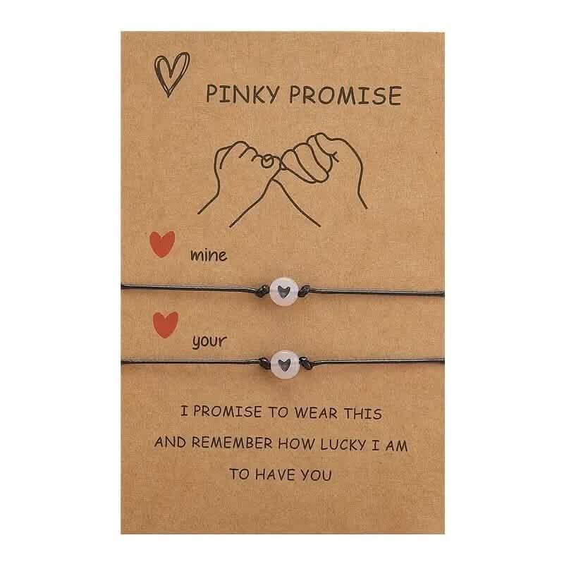 2-Pieces: Luminous Flat Round Shape Beads Braided Bracelet with Heart Shape Pattern Bracelets - DailySale