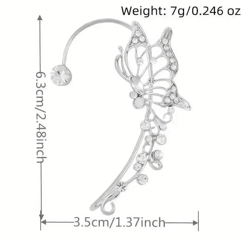 2-Pieces: Trendy Minimalist Style Hip Hop Hollow Butterfly Ear Climber Earrings - DailySale