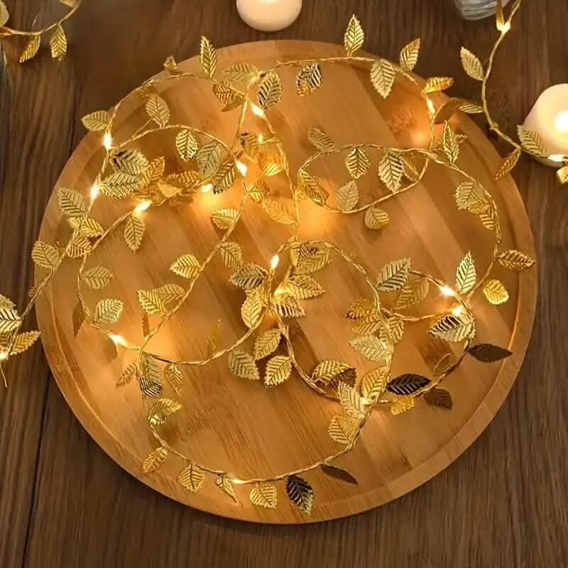 20 LED Golden Leaf Fairy Lights String & Fairy Lights - DailySale