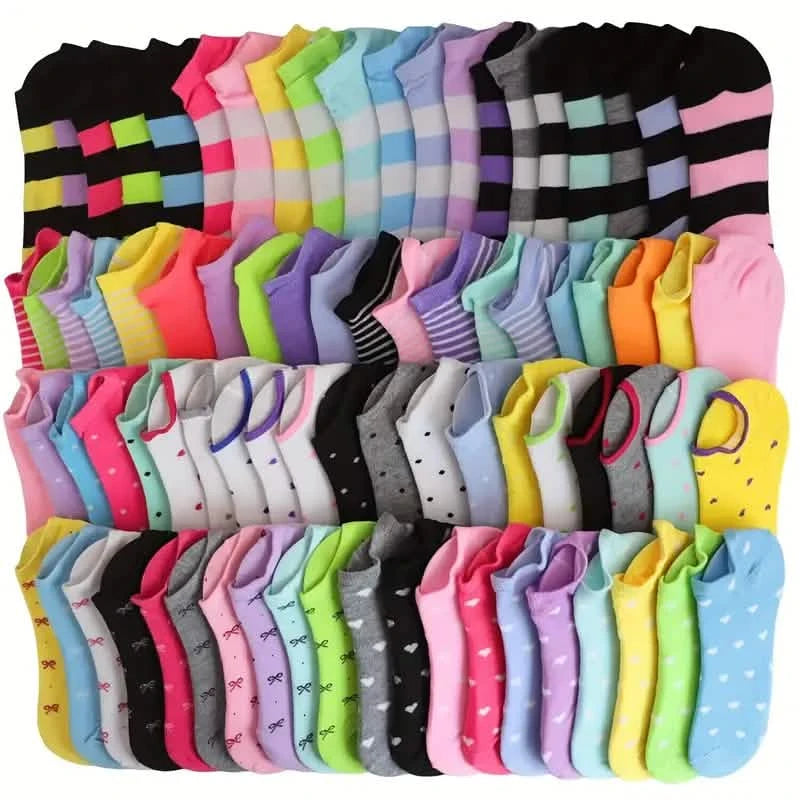 20-Pairs: Candy Color Socks, Casual & Breathable Low Cut Ankle Socks, Women's Stockings & Hosiery Women's Shoes & Accessories - DailySale
