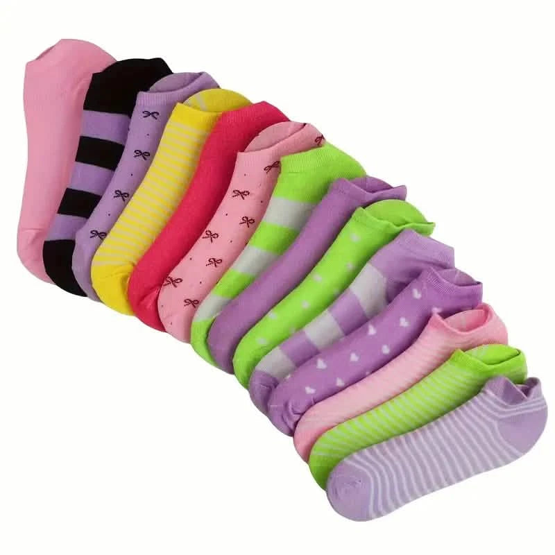 20-Pairs: Candy Color Socks, Casual & Breathable Low Cut Ankle Socks, Women's Stockings & Hosiery Women's Shoes & Accessories - DailySale