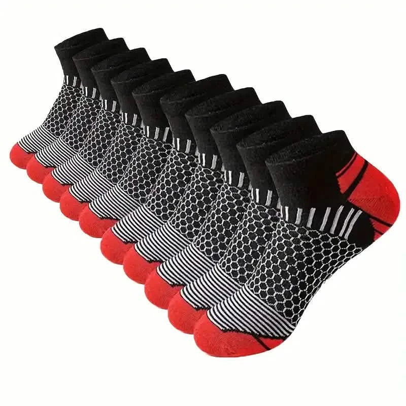 20-Pairs: Men's Outdoor Color Matching Low-Top Socks Men's Shoes & Accessories Red - DailySale