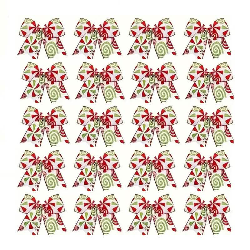 20-Pieces: Christmas Tree Bow Decorations Holiday Decor & Apparel - DailySale