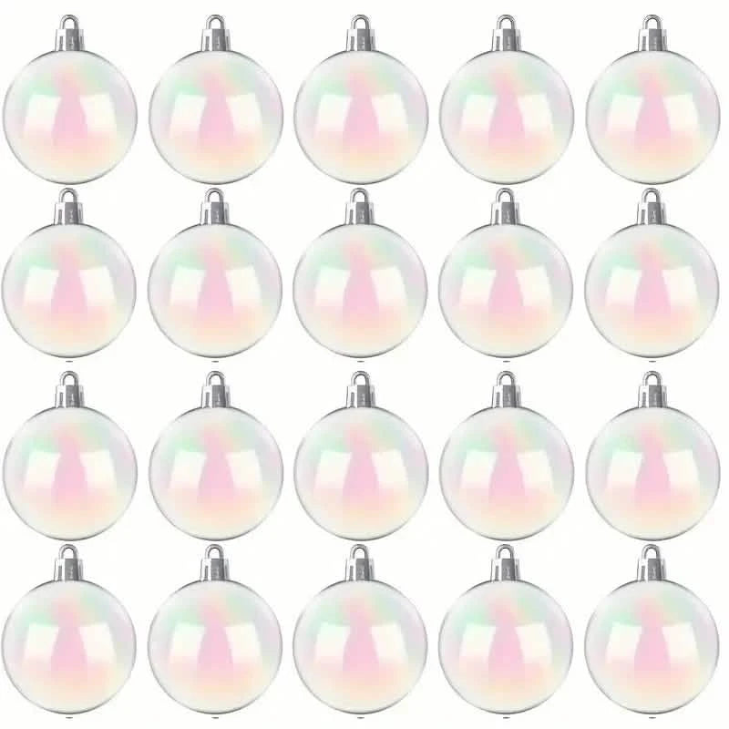 20-Pieces: Clear Iridescent Plastic Ornaments Balls for Crafts Holiday Decor & Apparel - DailySale